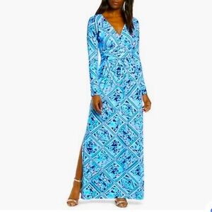 Lilly Pulitzer Nichola Maxi Dress Zanzibar Blue Size M
